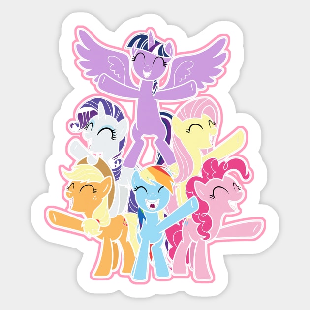 MLP Mane Six No Outline Sticker by Unicornarama